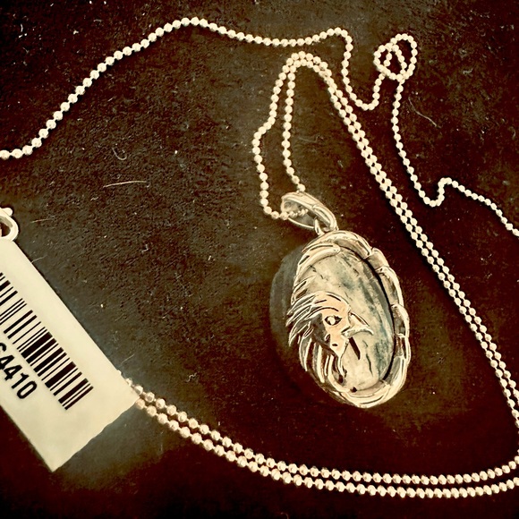 Genuine White Buffalo Gemstone Eagle Pendant in SS on 24" SS Chain Necklace NWT - Picture 3 of 11